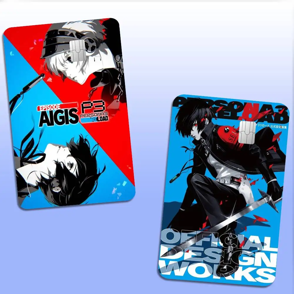 Game P-Persona 3 Reload Credit Card Skin Stickers No Adhesive Residue Water Proof for VISA Credit Card Subway Access Card