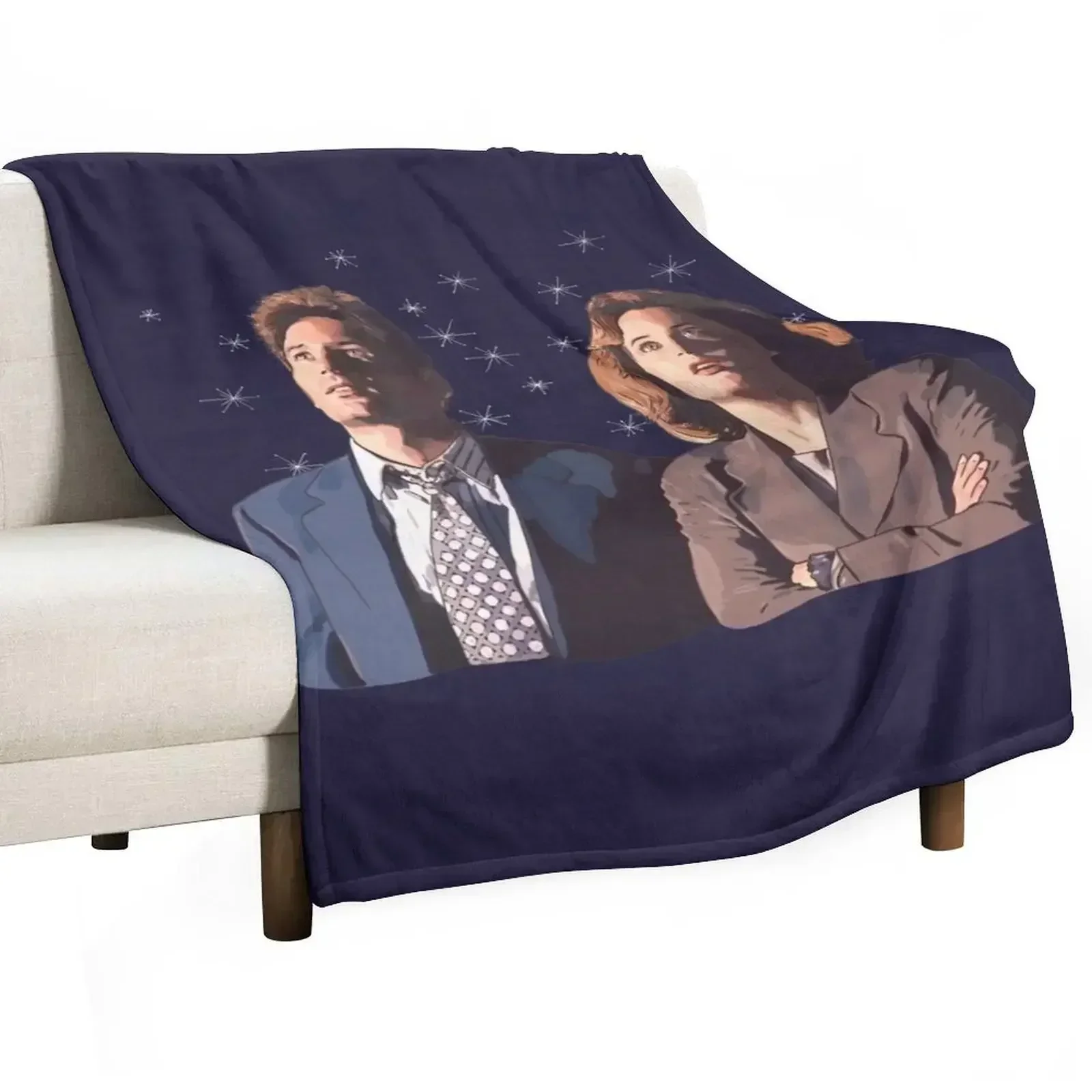 the X files deep throat Fox Mulder and Dana Scully Throw Blanket Beautifuls Winter beds Weighted Blankets