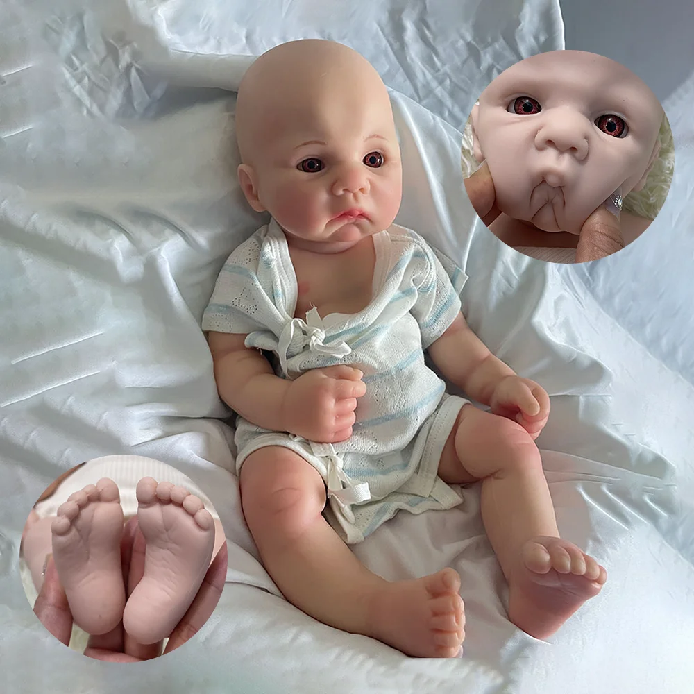 

16Inch Custom Eyes Open Silicone Reborn Baby Full Solid Beautiful Realistic Newborn Baby Doll Kids Toys For Boy