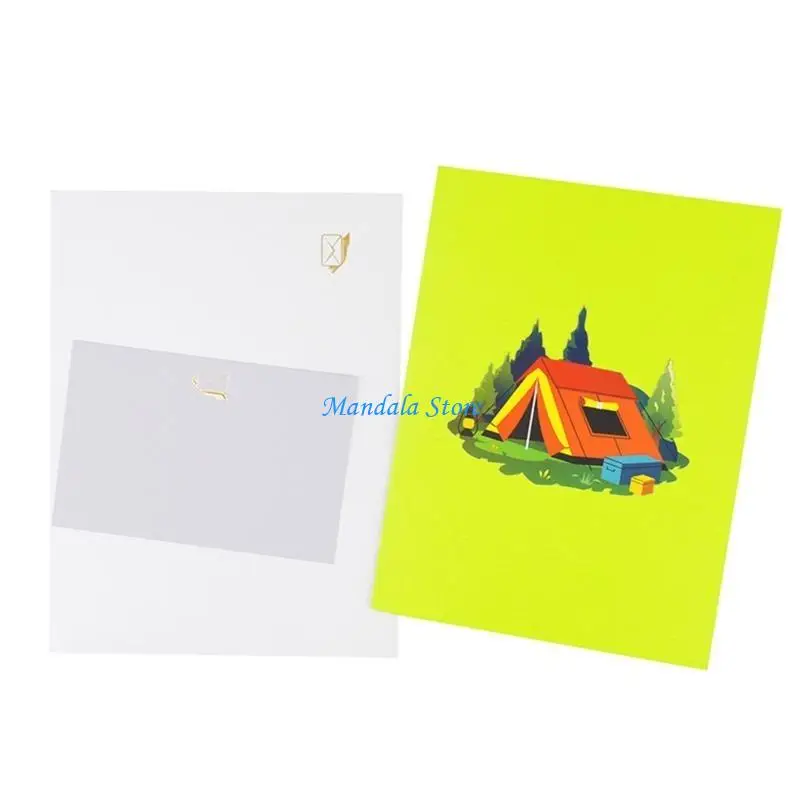 

U2JC 3D Popup Tent Greeting Card for Outdoor Enthusiast Gifts Card with Envelope