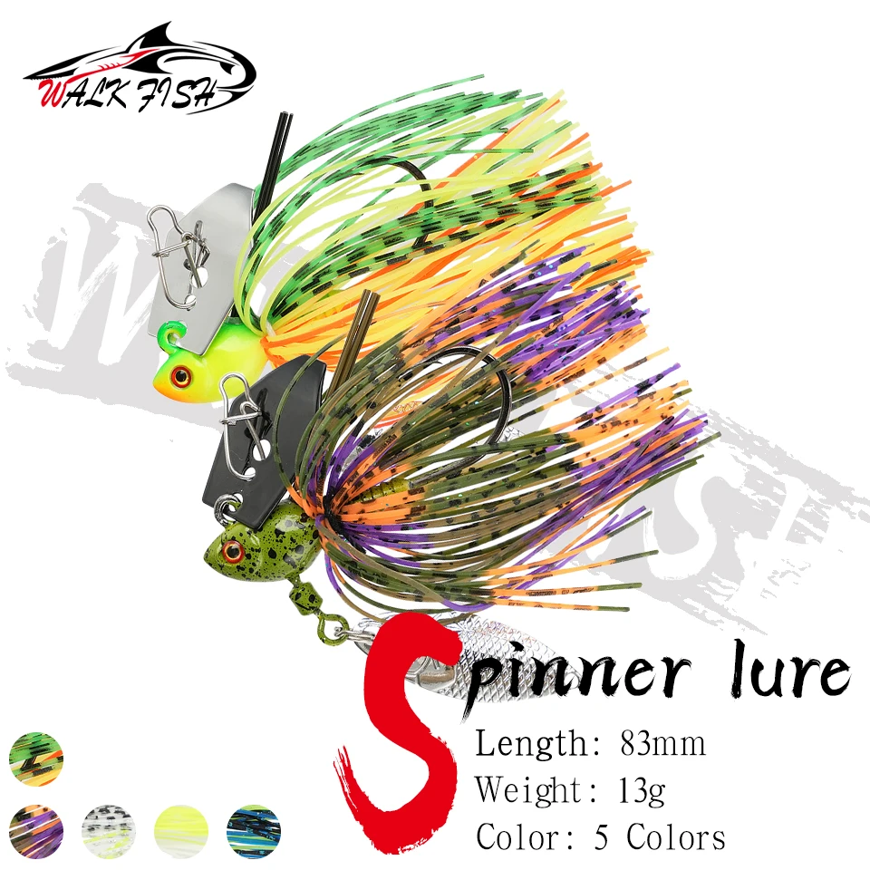 WALK FISH 1PCS 13g 83mm Spinner Lure Jig Rotating Sparkling 