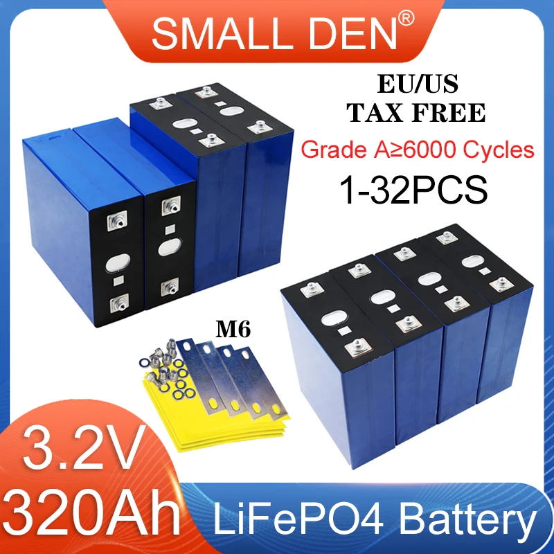 ใหม่ 3.2V 320Ah LiFePO4 แบตเตอรี่ 3C แบตเตอรี่ลิเธียมเหล็กฟอสเฟต DIY 12v 24v Solar storage ลมอินเวอร์เตอร์พลังงาน Yacht ความจุสูงโทรศัพท์มือถือ