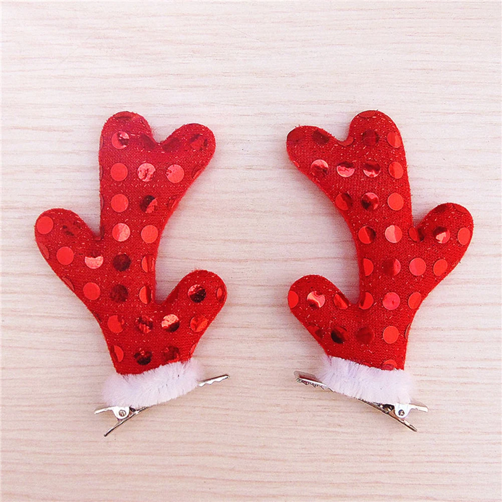

6 Pairs Antlers Hairpin Christmas Hat Family Photo Props Children Pins Bobby