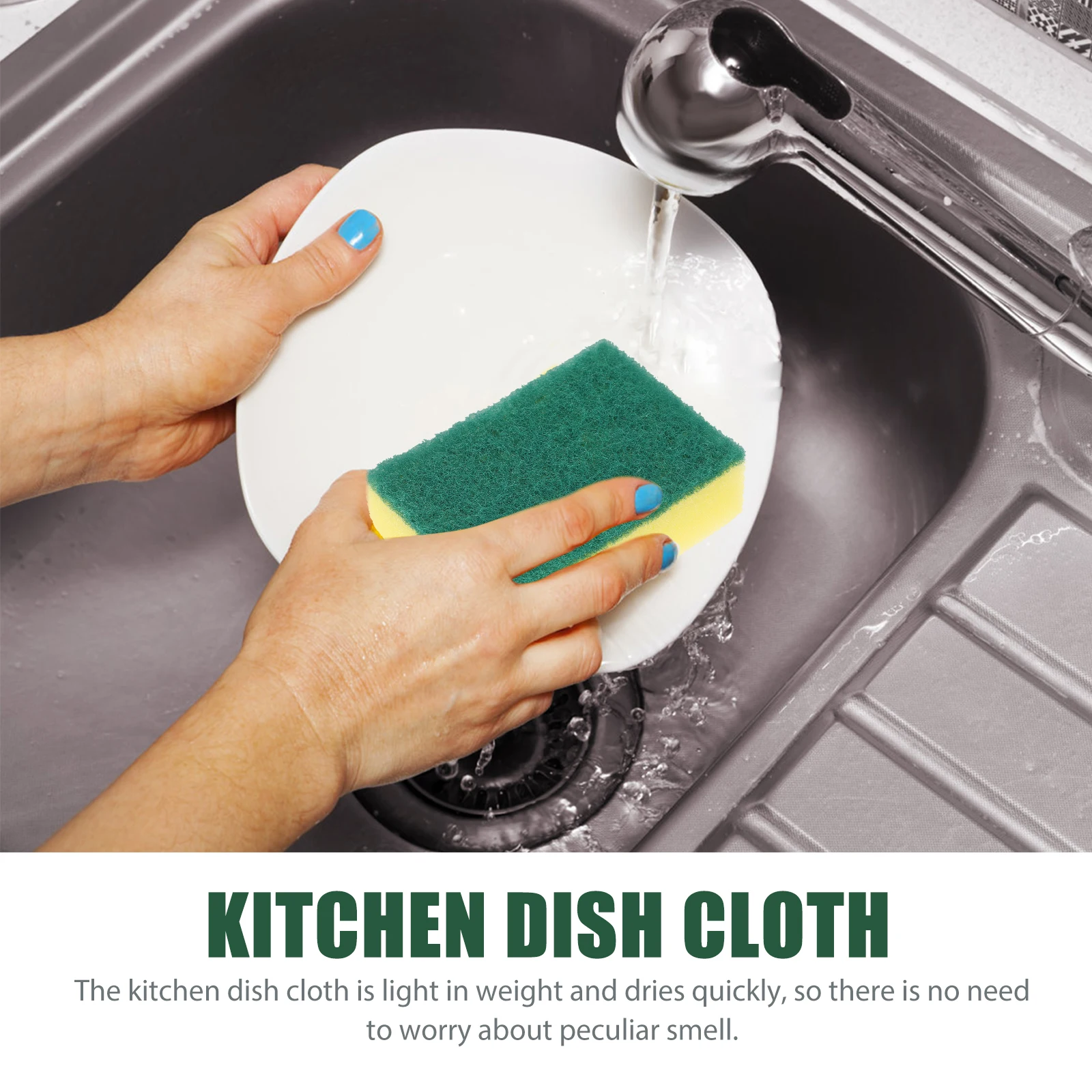 

24pcs Thickened Reusable Sponges Kitchen Cleaning Tools Scrub Pads for Washing Dishes Wok Sponge Multi Use Cleaners Strong