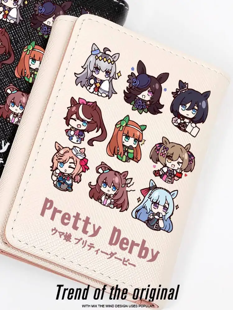 جوكي فتاة 3 لعبة أنيمي المحفظة الطرفية حامل بطاقة اثنين في واحد قصيرة لطيف الكرتون ليتل الكستناء قبعة دونغهاي الإمبراطور أني