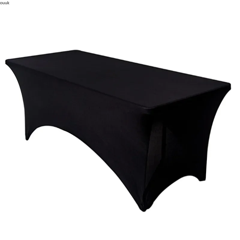 4FT5FT6FT8FT Stretch Table Cover Cocktail Table Cover Meeting Wedding Banquet Rectangular Table Cover Tablecloth white