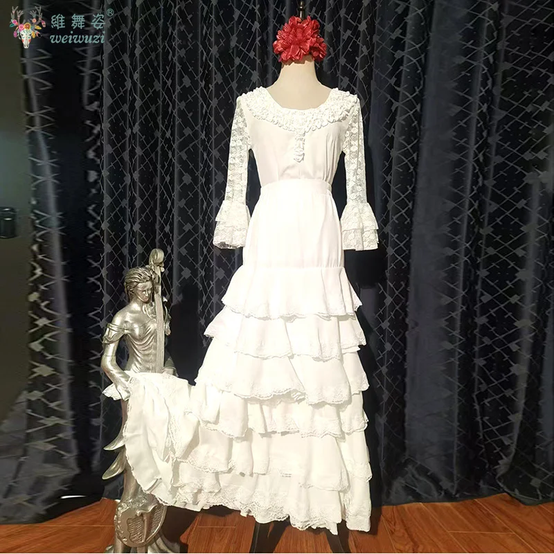 スペインのフラメンコダンススカート女性のカスタマイズセクシーなビッグスイング多層スカート部族スタイルベリーダンスパフォーマンス衣装