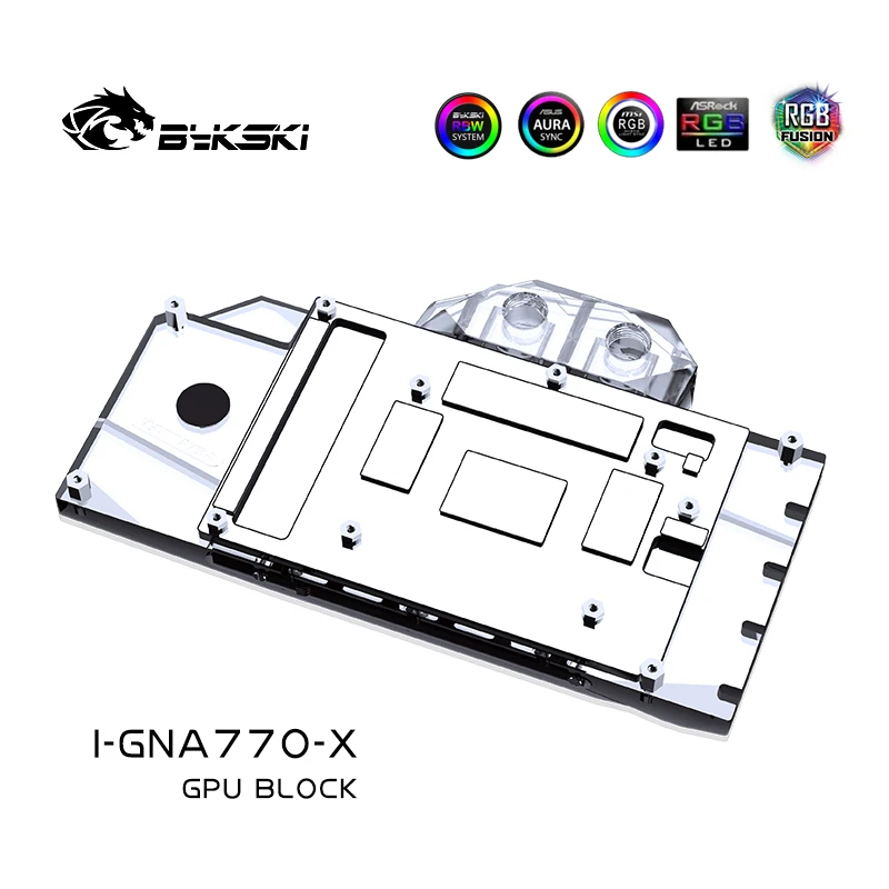 Imagem -02 - Bykski Gpu Bloco de Refrigerador Água para Gunnir Intel Arc A770 Fluxo 8g oc Placa Vídeo Cobertura Completa Radiador Cobre I-gna770-x