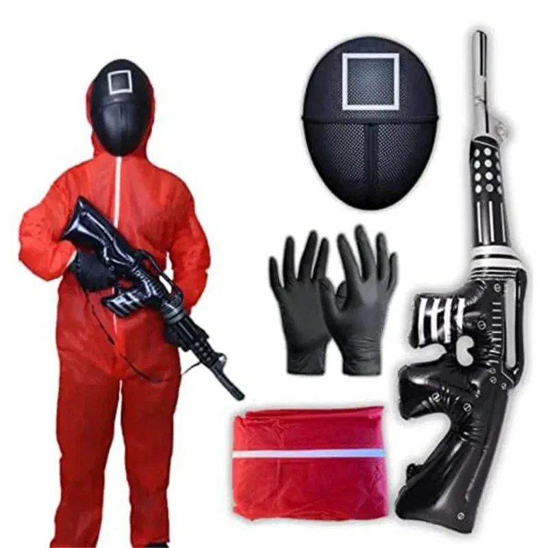 بدلة قفز جديدة لعام 2025 على شكل عائلة محبة للأطفال باللون الأحمر كالاماري بدلة رياضية للحفلات ملابس دعائم لعب الأدوار زي كلاسيكي K ★ ★ ★ ★