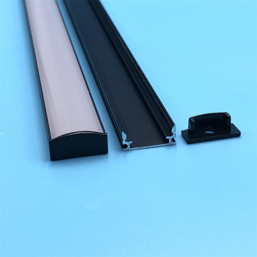 1m/pcs 1707-BLK Black Color Aluminum Profile aluminum 12.5mm inner width led channel profile 5 years warranty