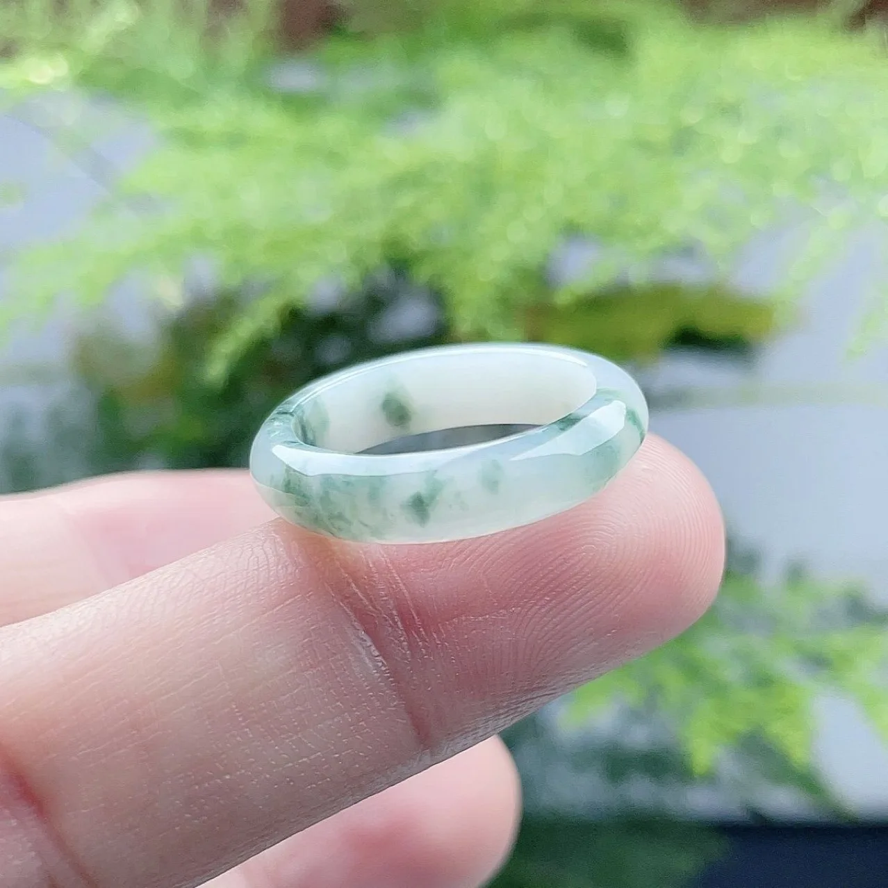 

Myanmar Jadeite Ring Fashion Amulet Carved Natural Jewelry Charm Accessories Emerald Real Burmese Jade Vintage Gemstone