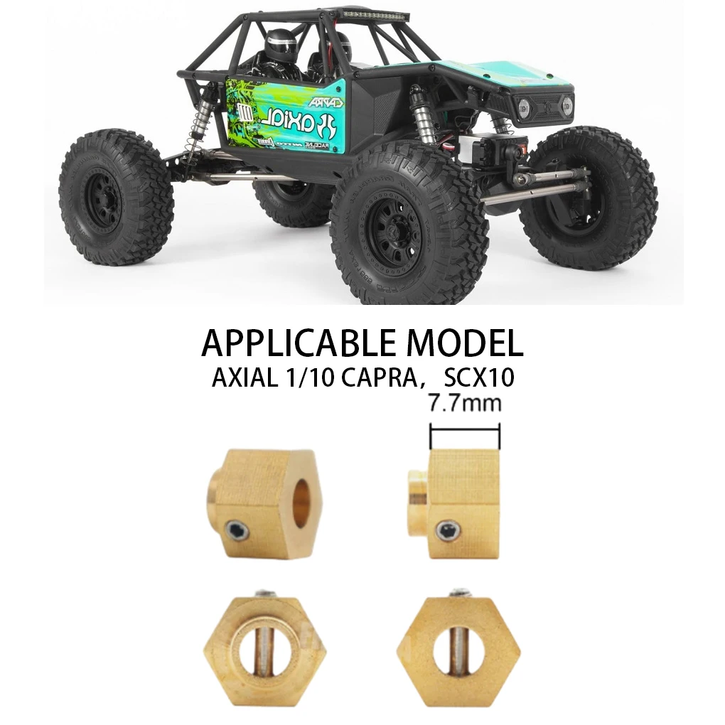 1/10 Ottone Forte Ruota Esagonale di Montaggio Per Axial Capra SCX10 RC Parte di Auto RC Accessori Auto Parti di Ricambio RC Parte di Aggiornamento