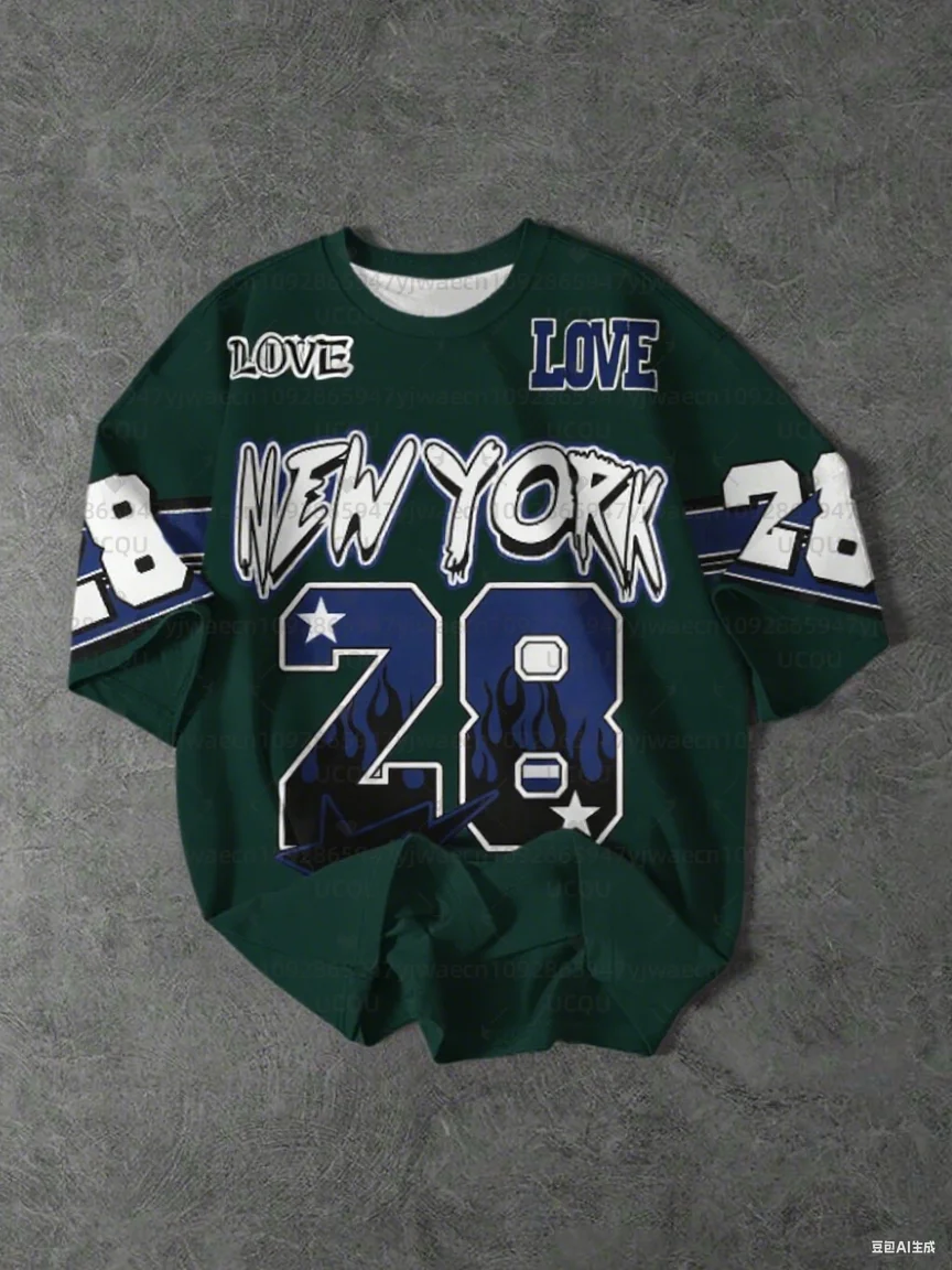 الصيف الرجال قميص رياضي نيويورك 28 طباعة تي شيرتات قصيرة الاكمام الجرافيك المحملة حجم كبير المرأة الرياضة تي شيرت تي شيرت علوي #6