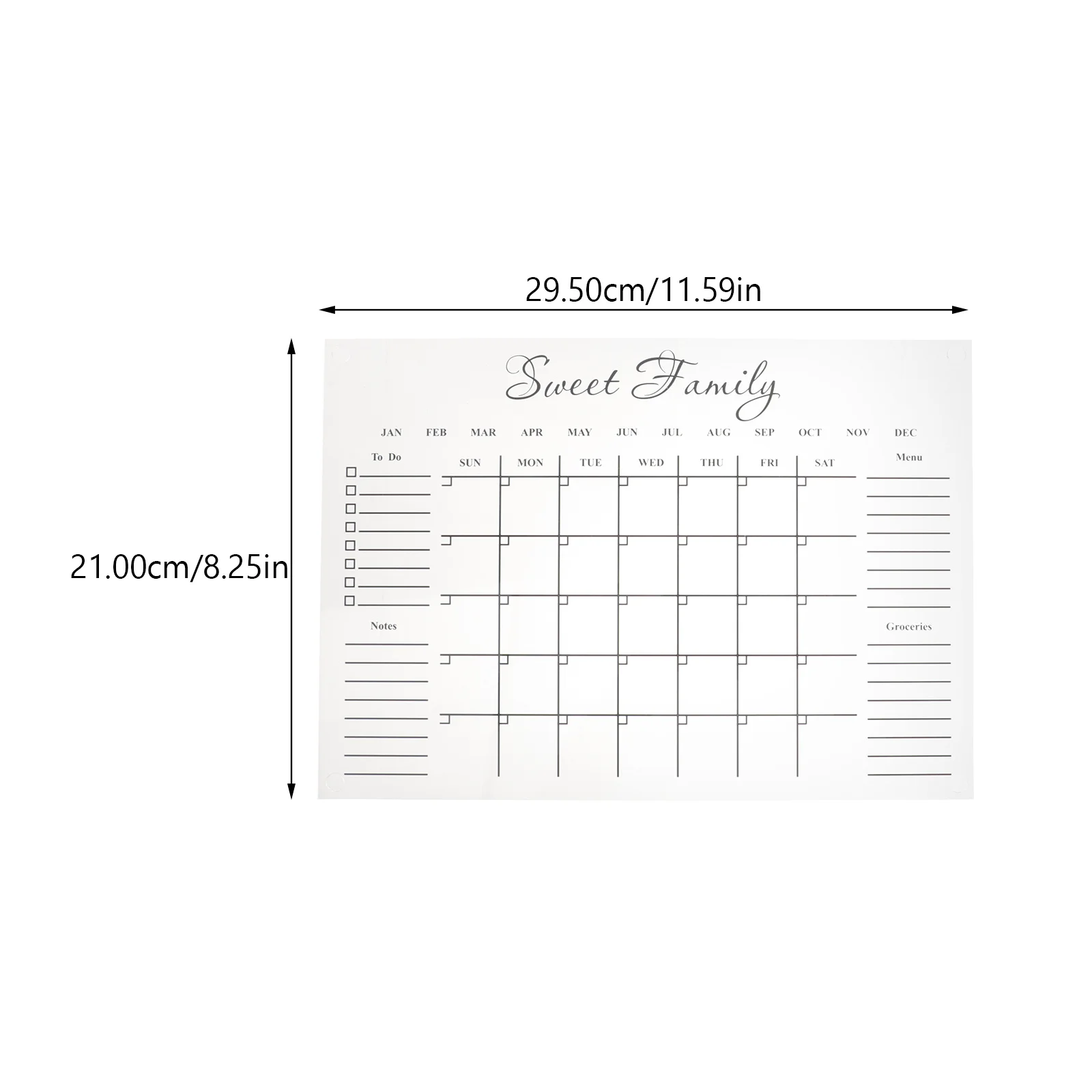 1Set Creative Acrylic Memo Board Simple Generous Design Practical Writing Board Home Supply Acrylic Calendar