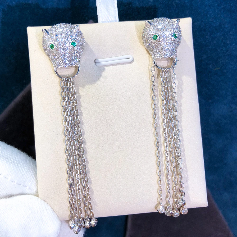 

Missvikki Original Long Tassel Cool Earrings for Women Girl Daily Trendy Fashion Cubic Zircon Bohemia Jewelry High Quality