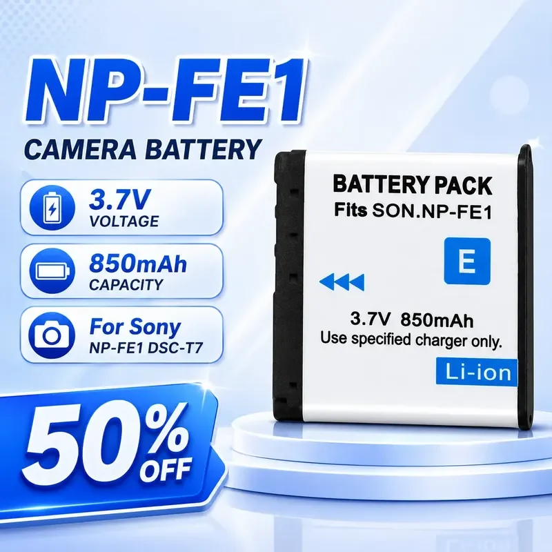 

NP-FE1 3.7V 850mAh Replacement Li-ion Camera Battery for Sony NP-FE1 DSC-T7 Digital Camera Full Decoded