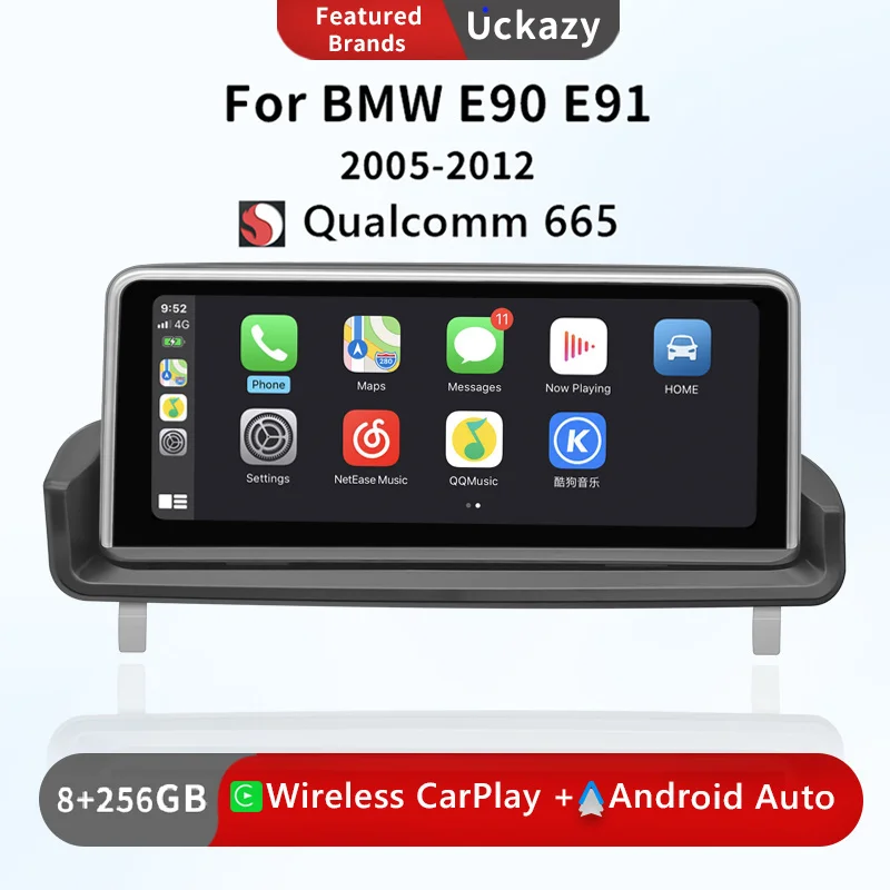 

Snapdragon 665 ID8 10,25 "беспроводной Carplay для BMW 3 серии E90 E91 E92 E93 мультимедийный экран видео GPS навигация Android авто