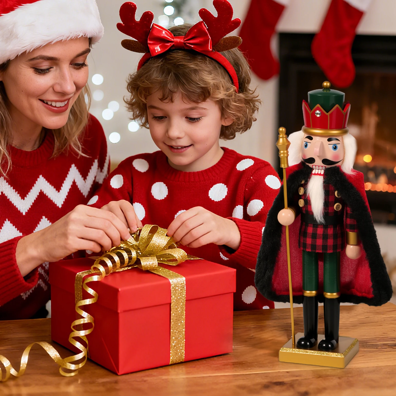 

2-in-1 Nutcracker Puppet & Ornament Handcrafted Wooden Soldier for Christmas Decor and Play, The Perfect Creative Christmas Gif