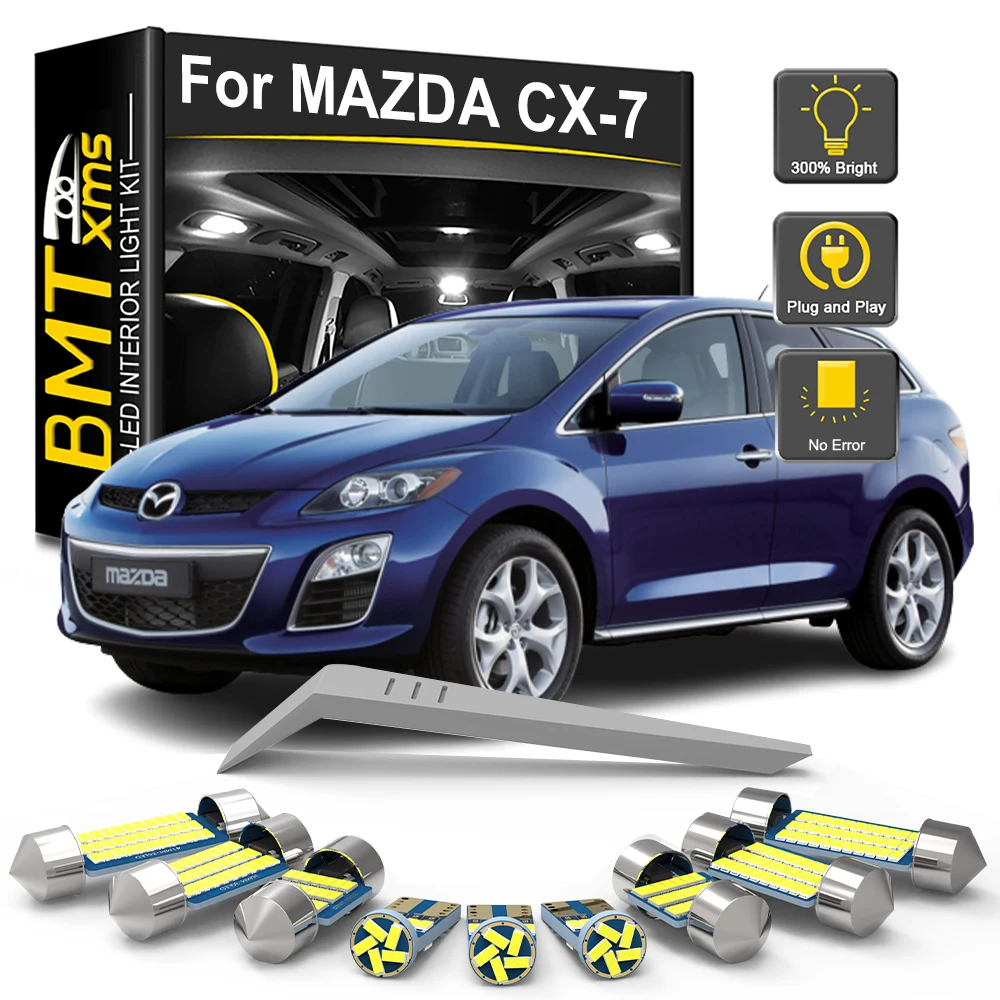 

BMTxms 11 шт. для Mazda CX-7 CX7 2006-2007 2008 2009 2010 2011 2012 2013 2014 автомобильный светодиодный комплект внутренних ламп светодиодный автомобильный светильник
