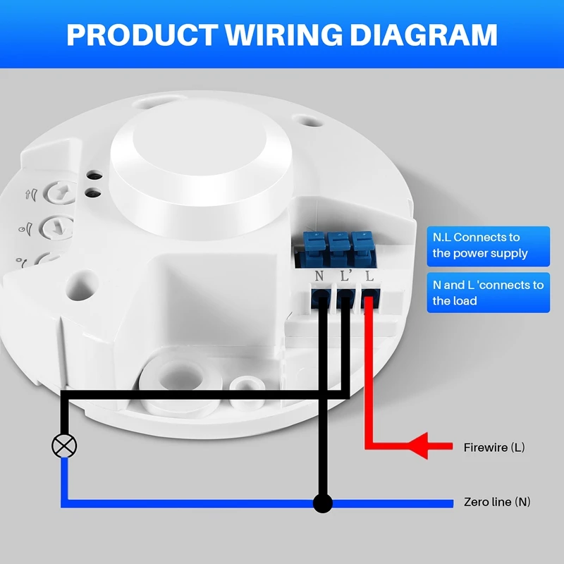 220V 800W Microwave Sensor Pir Occupancy Body Motion Detector Light Switch