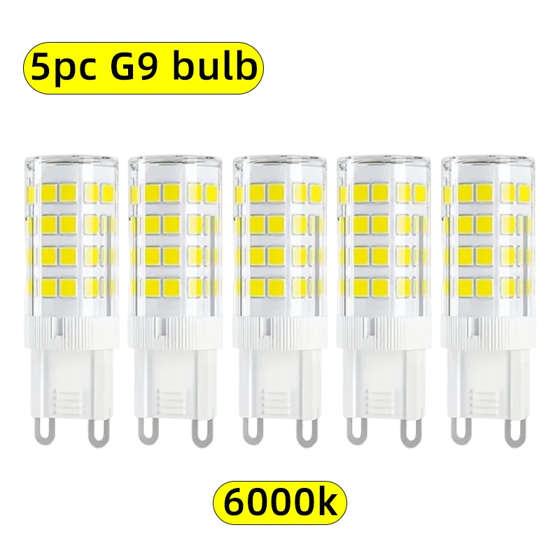G9 LED Corn Light Bulb, Cool White/Warm White, 2W LED Bulb, Flicker-Free, Non-Dimmable, Energy-Saving Small Bulb, 5-Pack