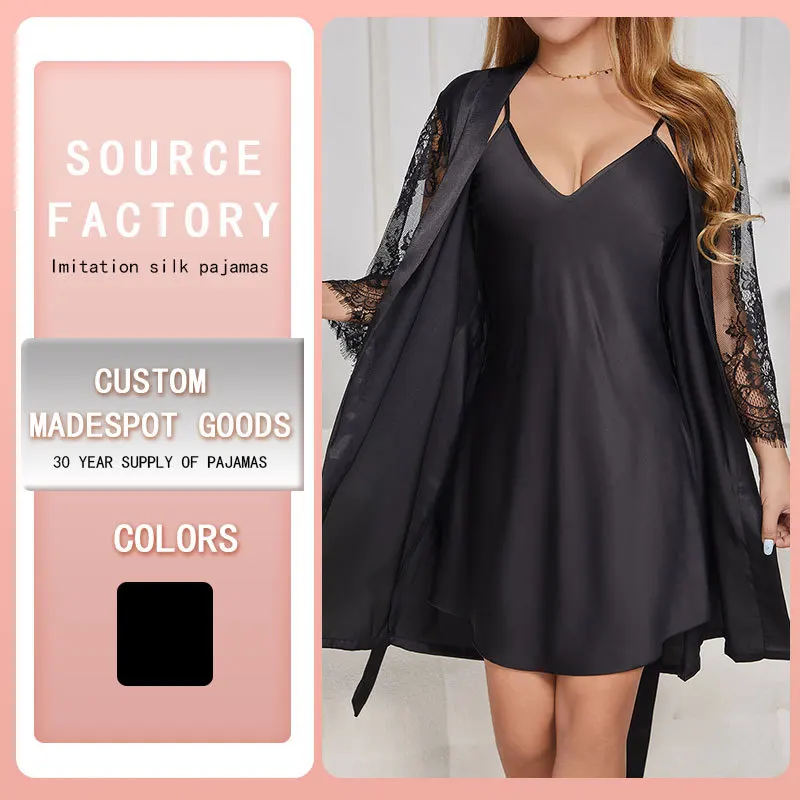

2PC Robe Suit Women Elegant and Sexy Ladies Nightgown for Both Home Wear and Outings Sleepwear Nightgown