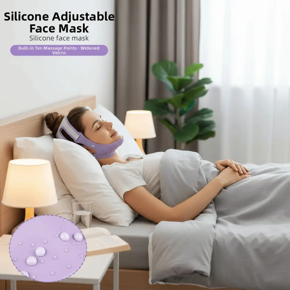 حزام وجه قابل لإعادة الاستخدام وقابل لإعادة الاستخدام على شكل حرف V قناع تنحيف الوجه على شكل حرف V قابل للتعديل مضاد للانزلاق حزام رفع الذقن الخد أداة تجميل