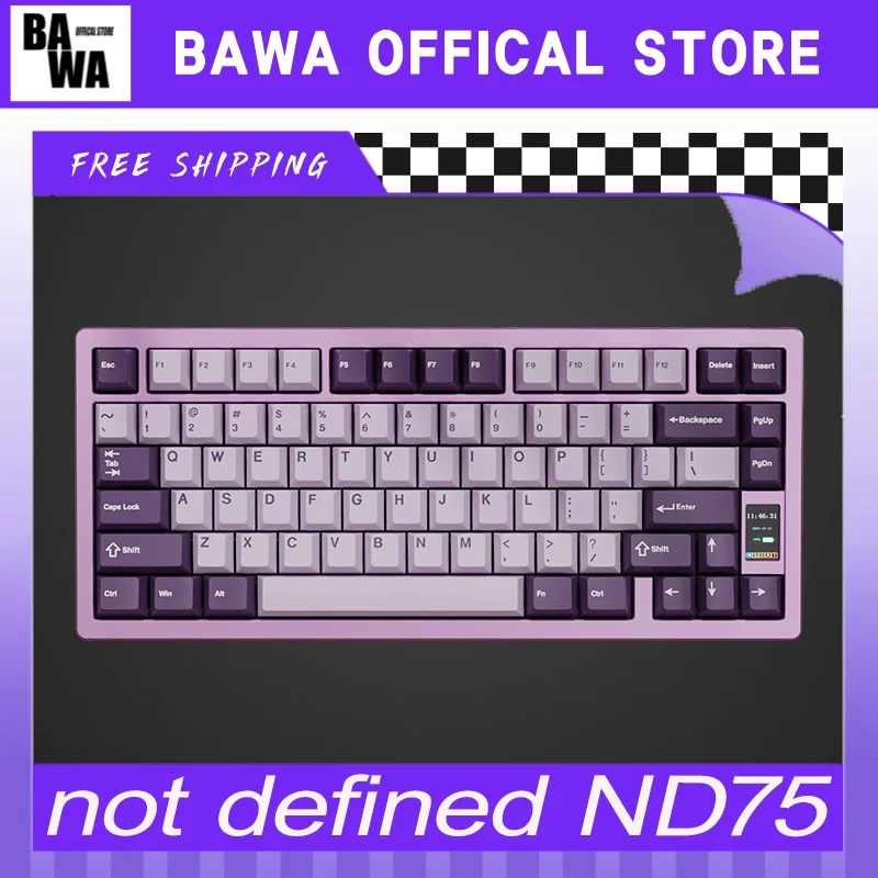 Not Defined Nd75 Keyboard 2.4g Three Mode Aluminum Alloy Keyboard Custom Rgb Mechanical Keyboards For Win/Mac/Linux Desktop Gift