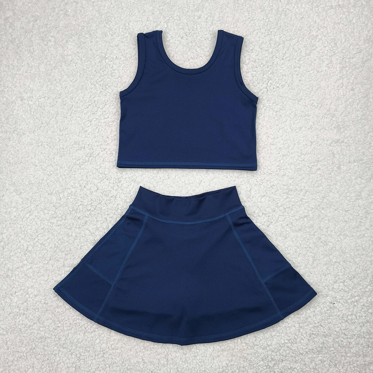 

Baby Girls Navy Active Wear Set Sleeveless Vest Top And Skorts Yoga Sports Clothes Kids Girls Outfit