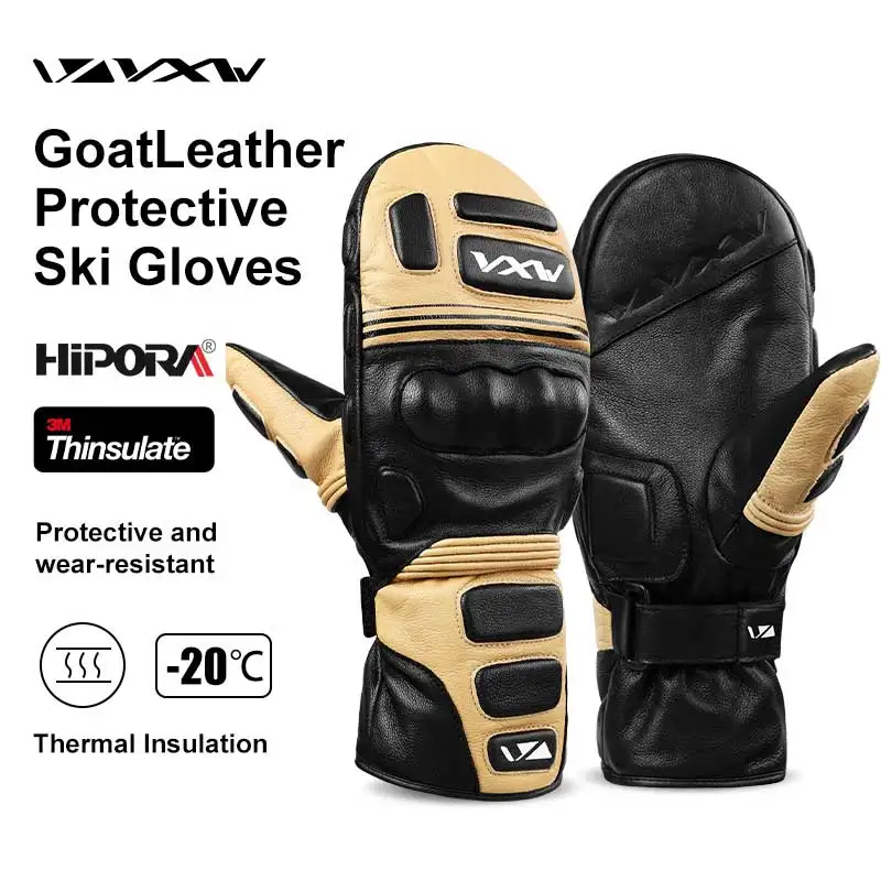 VXW Guantes de esquí impermeables a prueba de viento para hombre y mujer, manoplas de esquí para Snowboard, guantes de invierno cálidos para