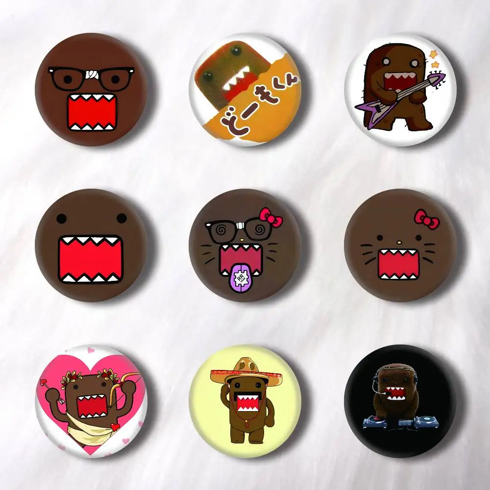 Cute Domo Kun Creative Round Button Badges Cute Pin Brooch for Backpack Clothes Lapel Jewelry Accessories Friends Gift