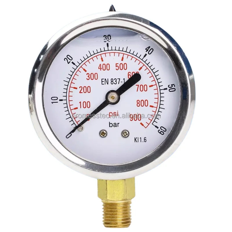 EN837-1 liquid filled  pressure gauge Bourdon tube pressure gauge