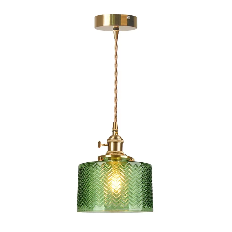 

Nice Japanese Style Retro Brass Glass Pendant Lights Minimalist Homestay Bedroom Hallway Balcony Lighting Fixture