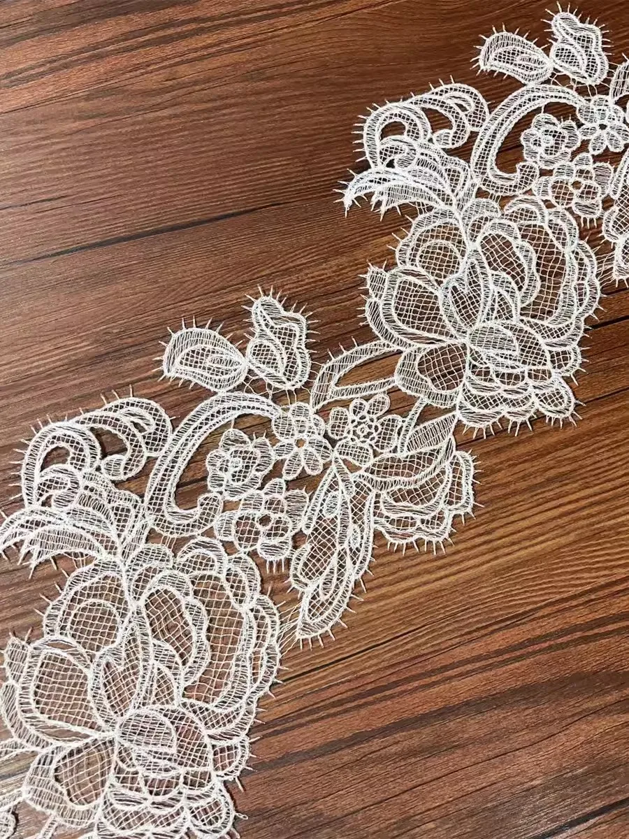 High quality rose fish silk thread hollow eyelash lace handmade diy dress clothing headwear accessories