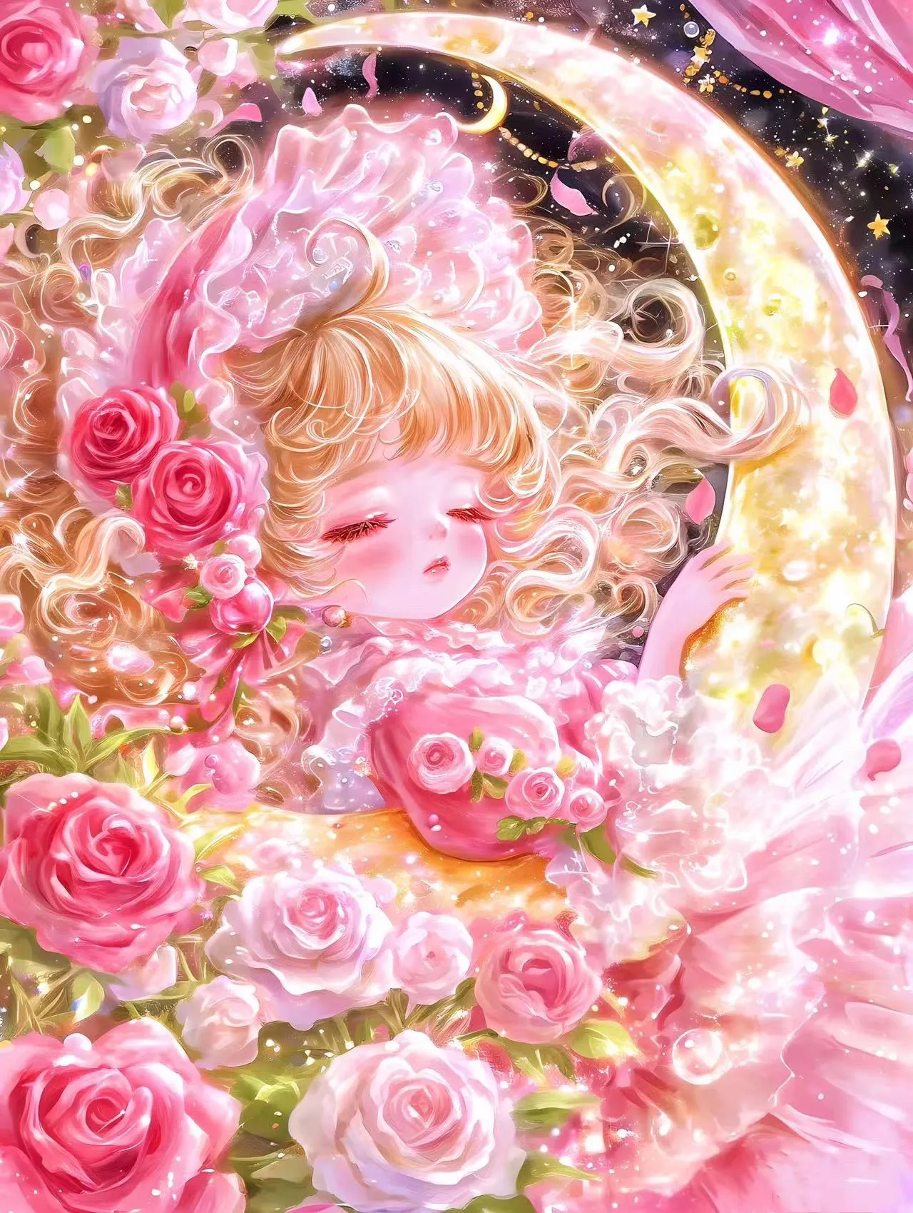 9ct 70x90cm Girl Flowers Embroidery DIY Chinese Style Printed Kits Cross Stitch Needlework Home Decor Crafts