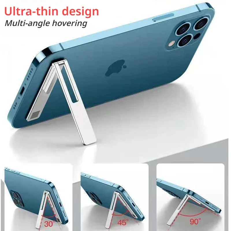 Picture 4: Magnetic Ultra Thin Foldable Mobile Phone Holder Bracket Metal Alloy Desktop Cell Phone Stands Universal Phone Support 스탠드