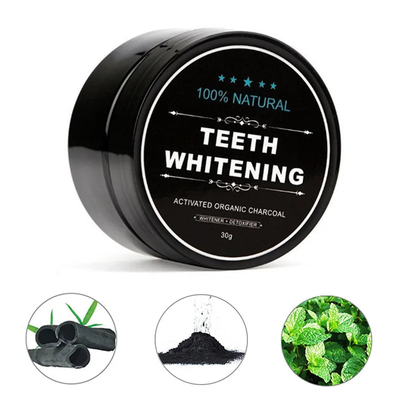 30g Natural Teeth Whitening Powder Activated Organic Charcoal Powder Polish Teeth Clean Strengthen Teeth Whitener Oral Hygiene