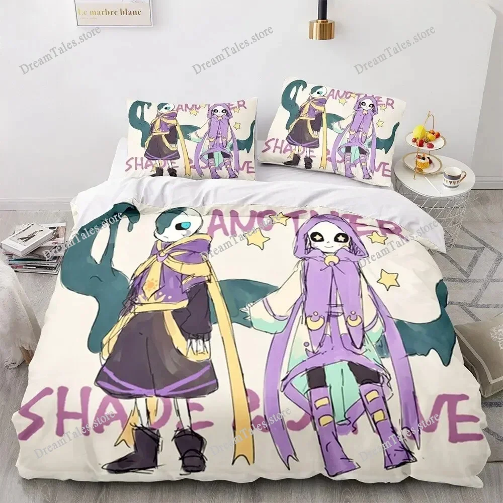 

3D Print Undertale Bedding Set Single Twin Full Queen King Size Frisk Sans Anime Bed Set Aldult Kid Bedroom Duvetcover Sets