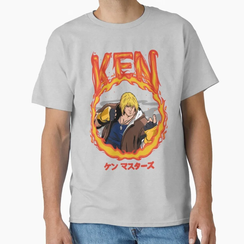 Ken Masters 80s Combat Game Classic Cartoon Arcade Street Fighter Gift  T-shirt for man Large size Tops 100% cotton printed