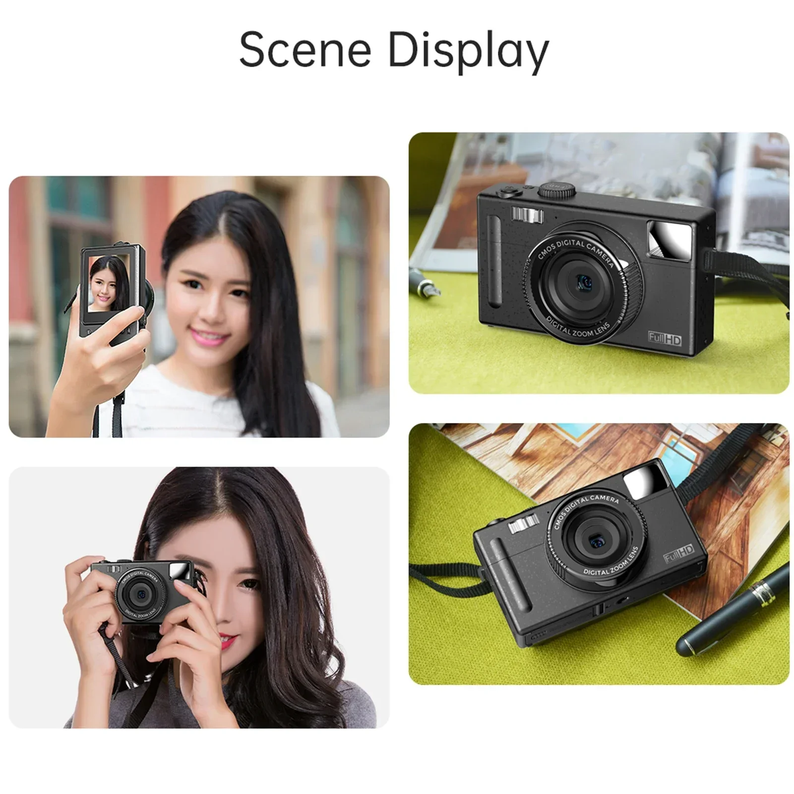 1080P 48MP Compact Digital Camera Video Camcorder 3.0" TFT LCD Face Detect Smile Capture Beauty Face Mirror Christmas Gift