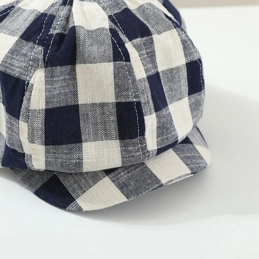 Topi Tukang Koran Kotak-kotak Baru Baret Anak-anak Retro Korea Topi Puncak Antik Luar Ruangan Anak-anak