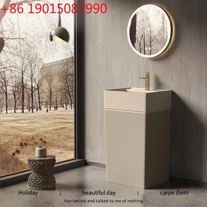 

Ретро-раковина для ванной комнаты от пола до потолка, интегрированная раковина для двора загородного дома, новая китайская раковина-колонна для гостиниц