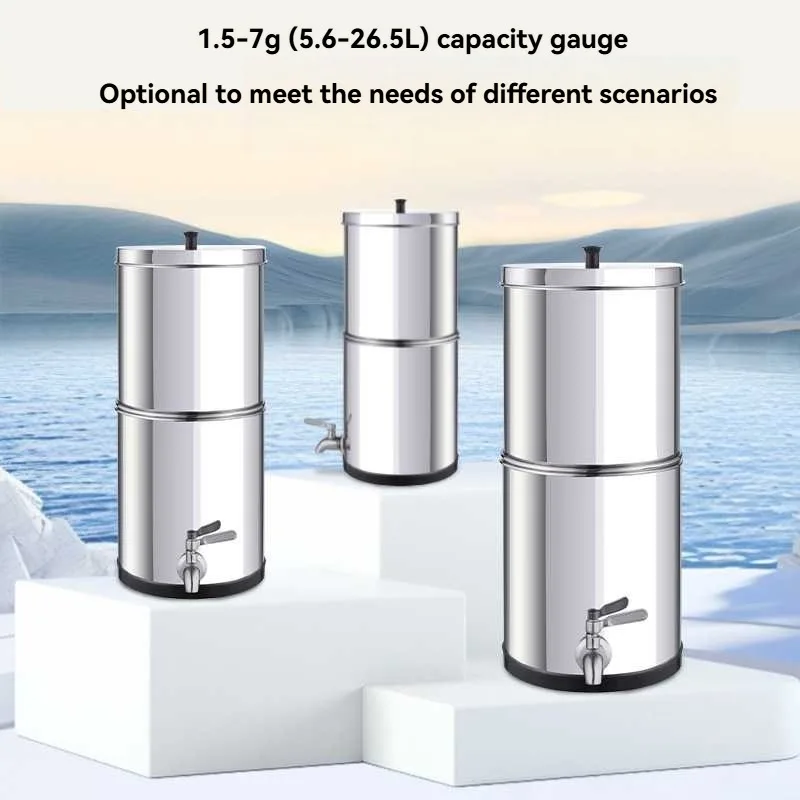 Outdoor Stainless Steel Gravity Water Purifier, Portable Gravity Water Purifier 21*48cm Suitable for Camping and Outdoor Use - view 3