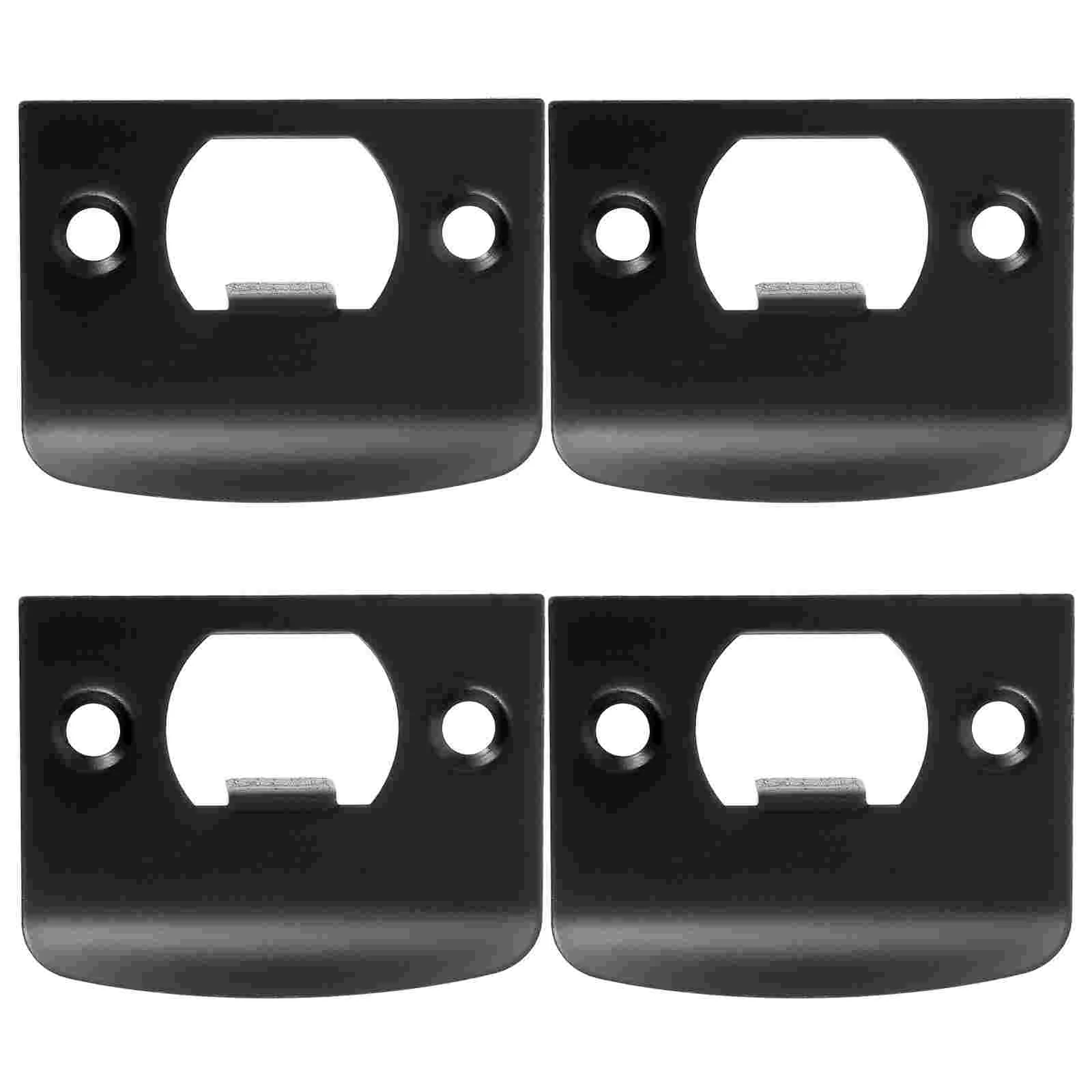 

4 Pcs Door Lock Guide Plate Strike Plate Black Stainless Steel Deadbolt Installation Kit Reinforcement Hardware