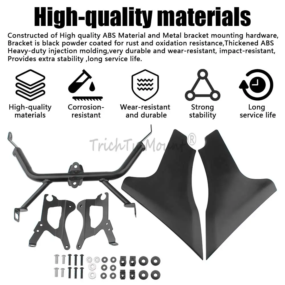 Black Motorcycle Side Fairing Cover Panel Spoilers w Support Bracket Kits for Harley Road Glide CVO/SE ST FLTRX FLTRXSE 2023-up