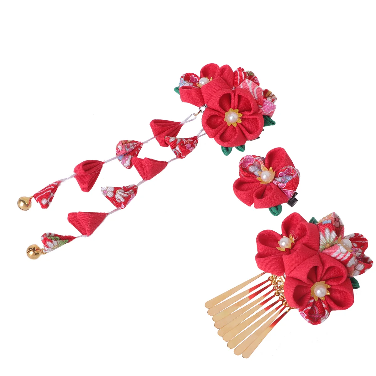 3 Pcs Japanese Style Headdress Hair Pins Decoration Women Barrette Headgear Bow Tie Clips