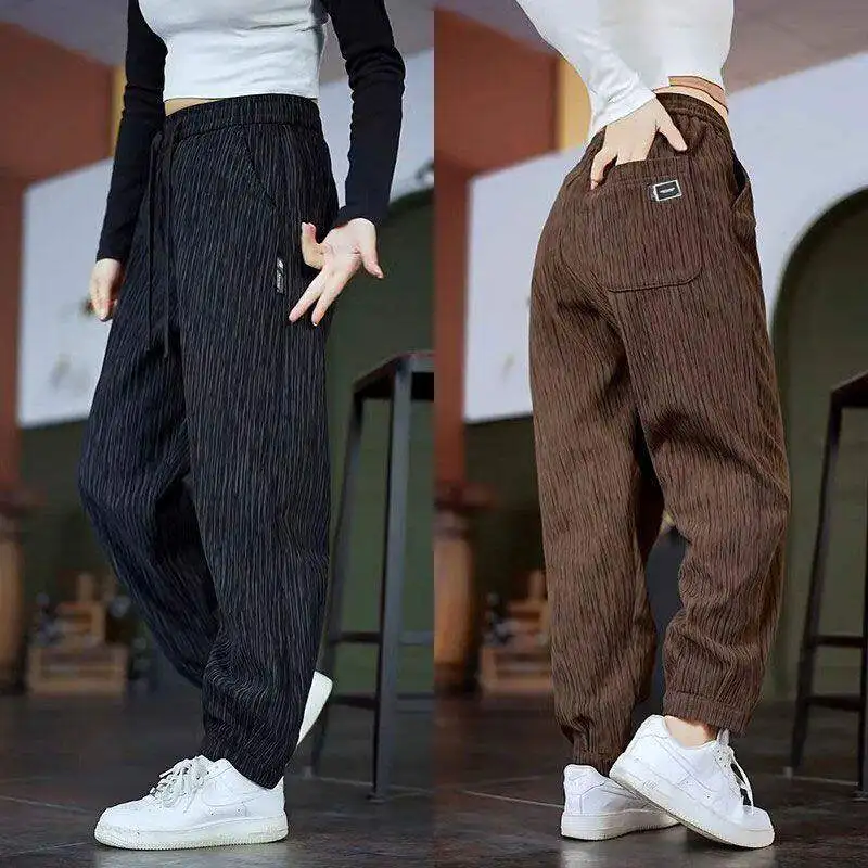 

Ice Silk Men's Casual Pants Quick Dry Cool Feeling Summer Straight Leg Sweatpants Breathable Loose Fit Sporty Style