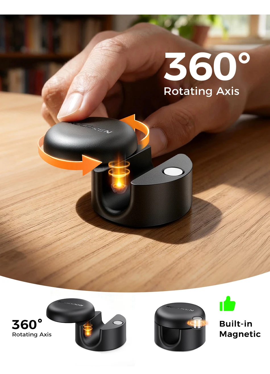 Rocoren Spiral Cover Magnetic Cable Clamp Cable Smooth and Adjustable Rope Holder Under Table Cable Management Cable Organizer
