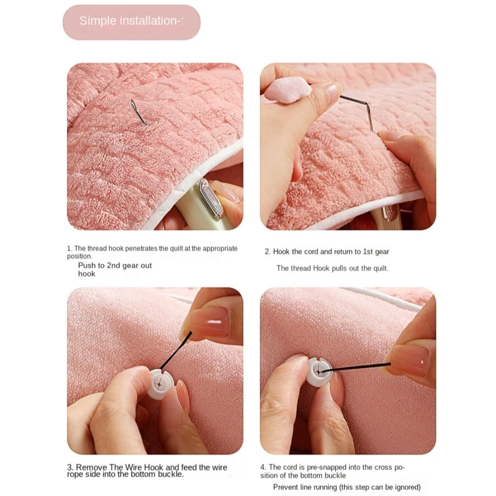 8pcs Set Universal Quilt Cover Fixer Line Double-Sided Easily Install Bed Sheet Fastener Cotton Quilt Fixer Buckle Home Use