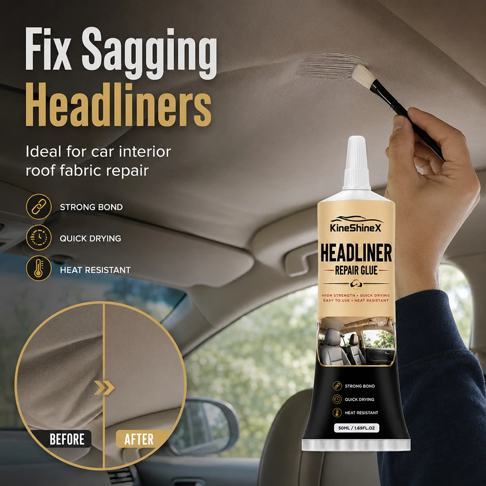 Car Headliner Repair Glue,Roof Velvet Interior Peeling And Warping Renovation Special Adhesive,Car Interior Restoration Repply view 2